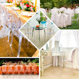 4 Pack Stackable Clear Acrylic Ghost Banquet Chairs with Oval Back, Fully Assembled Armless Event