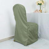 10 Pack Dusty Sage Green Polyester Banquet Chair Cover