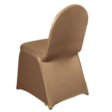 Taupe Spandex Stretch Fitted Banquet Slip On Chair Cover 160 GSM