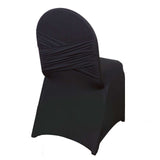 Black Madrid Spandex Fitted Banquet Chair Cover