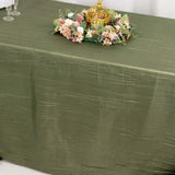 Dusty Sage Green Accordion Crinkle Taffeta Rectangle Tablecloth 90x156inch Seamless for 8 Foot Table