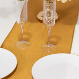 Shimmer Gold Premium Scuba Polyester Table Runner, Wrinkle Free Table Linen - 12x108inch