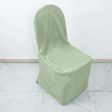 10 Pack Sage Green Polyester Banquet Chair Cover, Stain Resistant Slip On Chair Cover