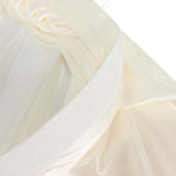 14ft Ivory Pleated Satin Double Drape Table Skirt