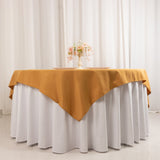 70"x70" Gold Premium Polyester Square Table Overlay - 220GSM