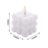 2 Pack | 2inch White Flameless Flickering LED Bubble Candles