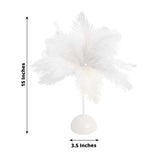 15inch LED White Ostrich Feather Table Lamp Wedding Centerpiece