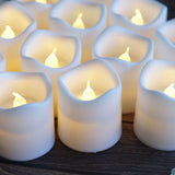 12 Pack | White Flameless Candles LED | Battery Operated Votive Candles