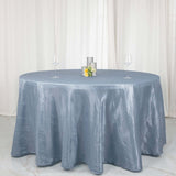 120inch Dusty Blue Accordion Crinkle Taffeta Round Tablecloth