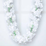 7ft | White Artificial Silk Hydrangea Hanging Flower Garland Vine