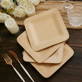 10 Pack | 9inches Eco Friendly Bamboo Square Disposable Dinner Plates