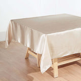 60x60 Beige Seamless Square Satin Tablecloth Overlay