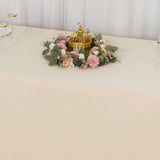 90x132inch Beige Premium Scuba Wrinkle Free Rectangular Tablecloth Seamless Polyester Tablecloth