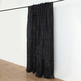 8ftx8ft Black 3D Leaf Petal Taffeta Fabric Event Curtain Drapery, Photo Backdrop Panel
