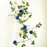 6ft | Royal Blue Real Touch Artificial Rose & Leaf Flower Garland Vine