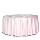 120inch Blush/Rose Gold Seamless Premium Velvet Round Tablecloth, Reusable Linen