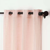 Handmade Blush Faux Linen Curtains 52x84inch Curtain Panels With Chrome Grommets Rose Gold