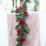 6ft | Burgundy Artificial Silk Rose Garland UV Protected Flower Chain