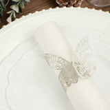 12 Pack | Metallic Gold Foil Laser Cut Butterfly Paper Napkin Rings, Chair Sash Bows