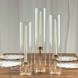 Set of 3 Clear Glass Sleeves for Candles, 3.5" Wide Hurricane Pillar Candle Shades Holder