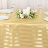 90x132inch Champagne Satin Stripe Seamless Rectangular Tablecloth