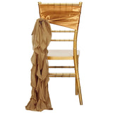 Gold Chiffon Curly Chair Sash