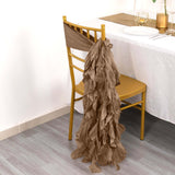 5 Pack Taupe Curly Willow Chiffon Satin Chair Sashes