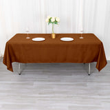 60"x102" Cinnamon Brown Polyester Rectangular Tablecloth