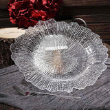 6 Pack | 13inch Clear Round Reef Acrylic Plastic Charger Plates, Dinner Charger Plates