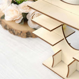 7-Tier Natural Butterfly Shaped Wooden Cupcake Stand, Double Sided Dessert Display Stand Shelf Rack