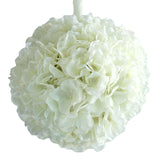 4 Pack | 7inch Cream Artificial Silk Hydrangea Kissing Flower Balls#whtbkgd