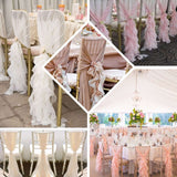 Rose Gold | Blush Chiffon Curly Chair Sash