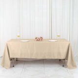 72"x120" Nude Polyester Rectangle Tablecloth, Reusable Linen Tablecloth