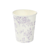 Floral-patterned paper cup in white and lavender colors #whtbkgd