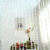 12ft Crystal Diamond Beaded Curtain with Plastic Rod and Adjustable Hooks