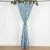 8ftx8ft Dusty Blue 3D Leaf Petal Taffeta Fabric Event Curtain Drapery, Photo Backdrop Panel 
