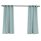 2 Pack | Handmade Dusty Blue Faux Linen Curtains 52x64 inches Curtain Panels With Chrome Grommets