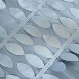 54" Dusty Blue 3D Leaf Petal Taffeta Fabric Square Table Overlay