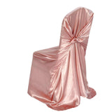 Dusty Rose Satin Self-Tie Universal Chair Cover, Folding, Dining, Banquet and Standard