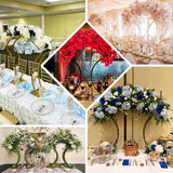 38inch Gold Metal Floral Arch Frame Table Display Stand With Curvy Design, Large Table Centerpiece