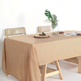 60"x126" Natural Rectangular Tablecloth, Linen Table Cloth With Slubby Textured, Wrinkle Resistant