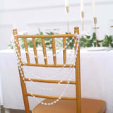 16inch Clear Faux Pearl Beaded Chiavari Chair Back Garland Sash