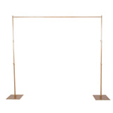 10ft Gold Metal DIY Adjustable Heavy Duty Backdrop Stand Kit, Steel Base#whtbkgd