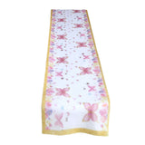 5 Pack White Pink Non-Woven Butterfly Theme Table Runner With Gold Edges#whtbkgd