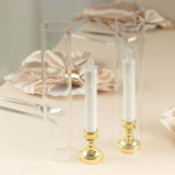 2 Pack 12inch Tall Clear Glass Candle Shades with 2.25inch Wide Open Ends