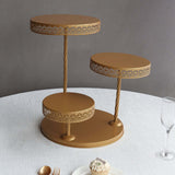 3-Tier Gold Metal Cake Stand with Hollow Lace Design, Cupcake Tower Dessert Display Stand