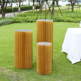 Gold Cylinder Pillar Pedestal Stand, Display Column Stand With Top Plate