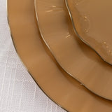 10 Pack Gold Plastic Party Plates With Ruffled Rim, Round Disposable Dinner Plates 11inch