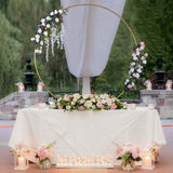 4ft Gold Metal Round Wedding Arch Table Centerpiece, Balloon Circle, Flower Frame Backdrop Stand