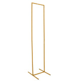 6.5ft Slim Gold Metal Frame Wedding Arch, Rectangular Backdrop Stand, Floral Display Frame#whtbkgd